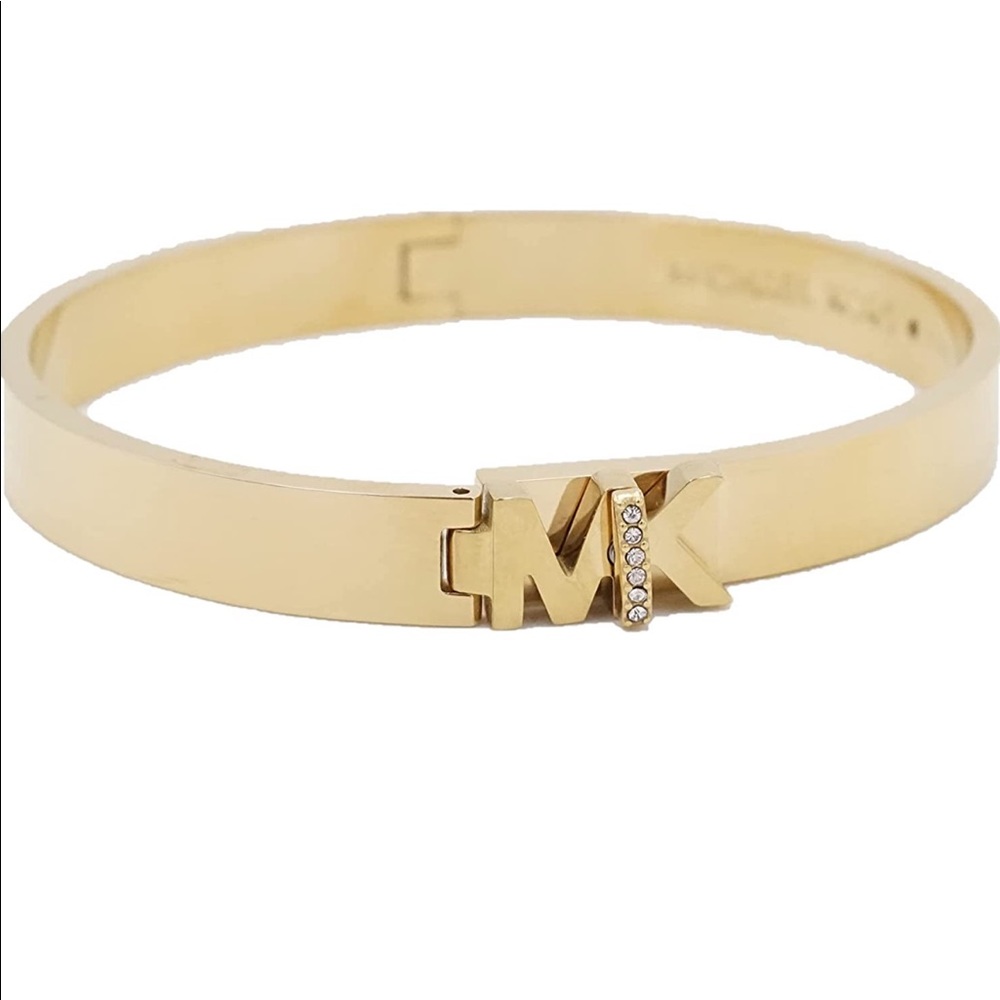 Michael Kors Haute Gold Tone Bangle Bracelet Crystal